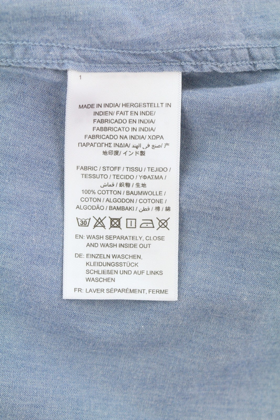 GANT Rugger Chambray Smille Women Shirt L Blue Belted Button-Down Long Sleeve