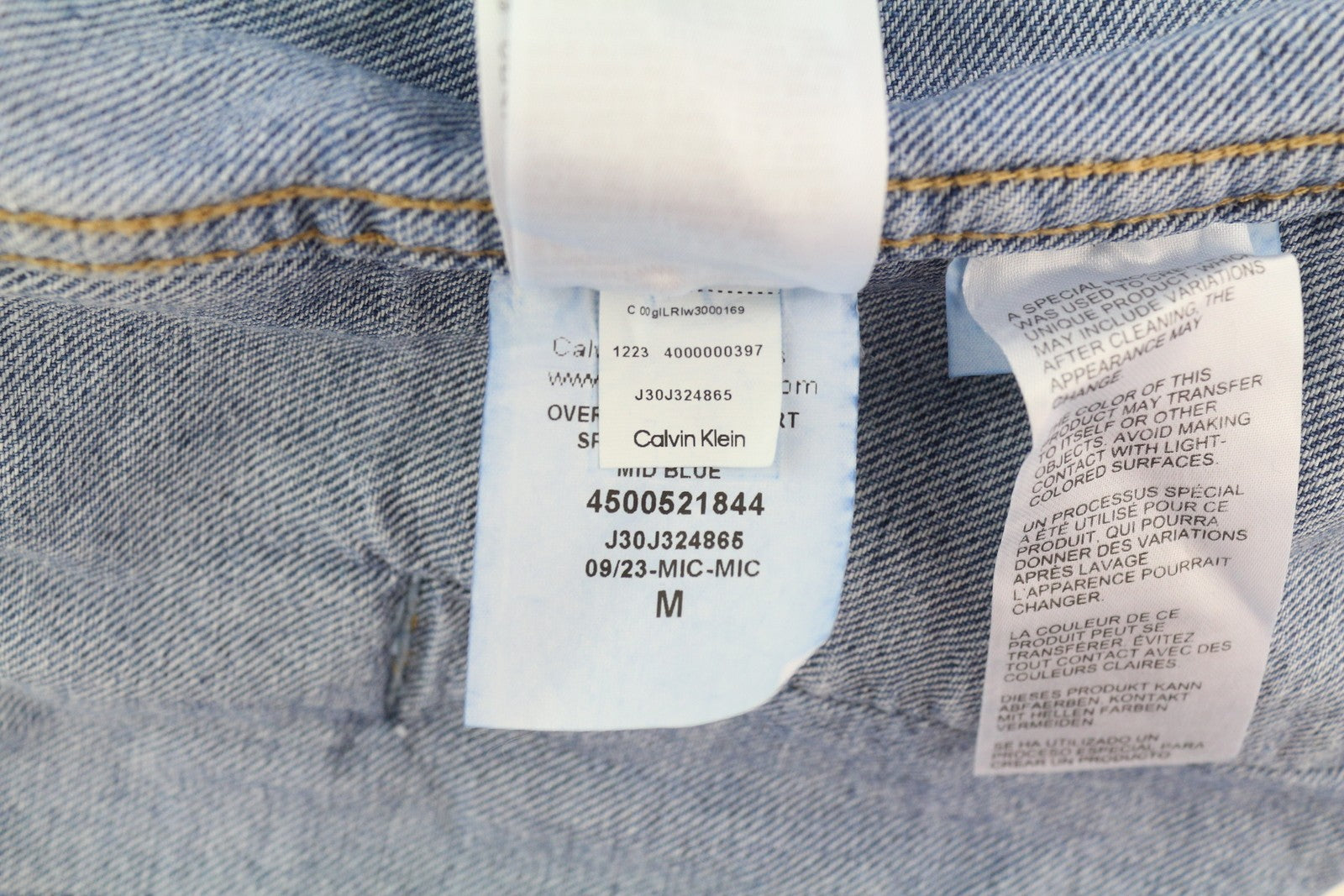 CALVIN KLEIN Men Jacket M Denim Blue Trucker Oversized Snap Buttons RRP€119