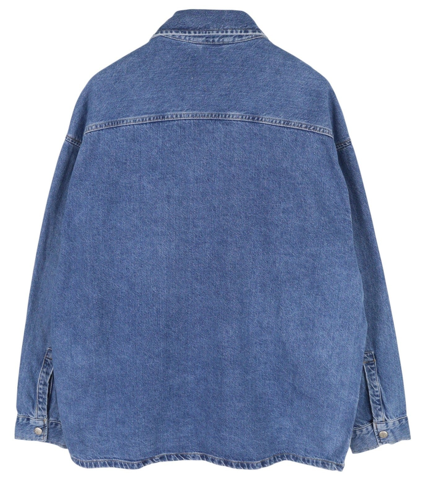 CALVIN KLEIN Men Jacket M Denim Blue Trucker Oversized Snap Buttons RRP€119