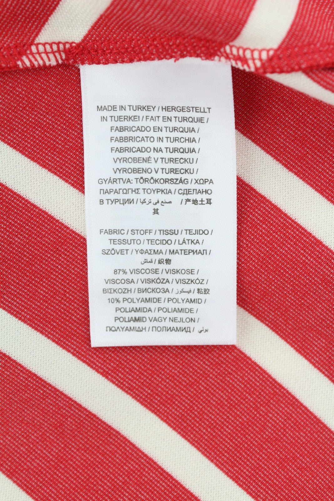 GANT Striped Women Dress S Red Round Neck 3/4 Sleeves Jersey Logo Knee-Length