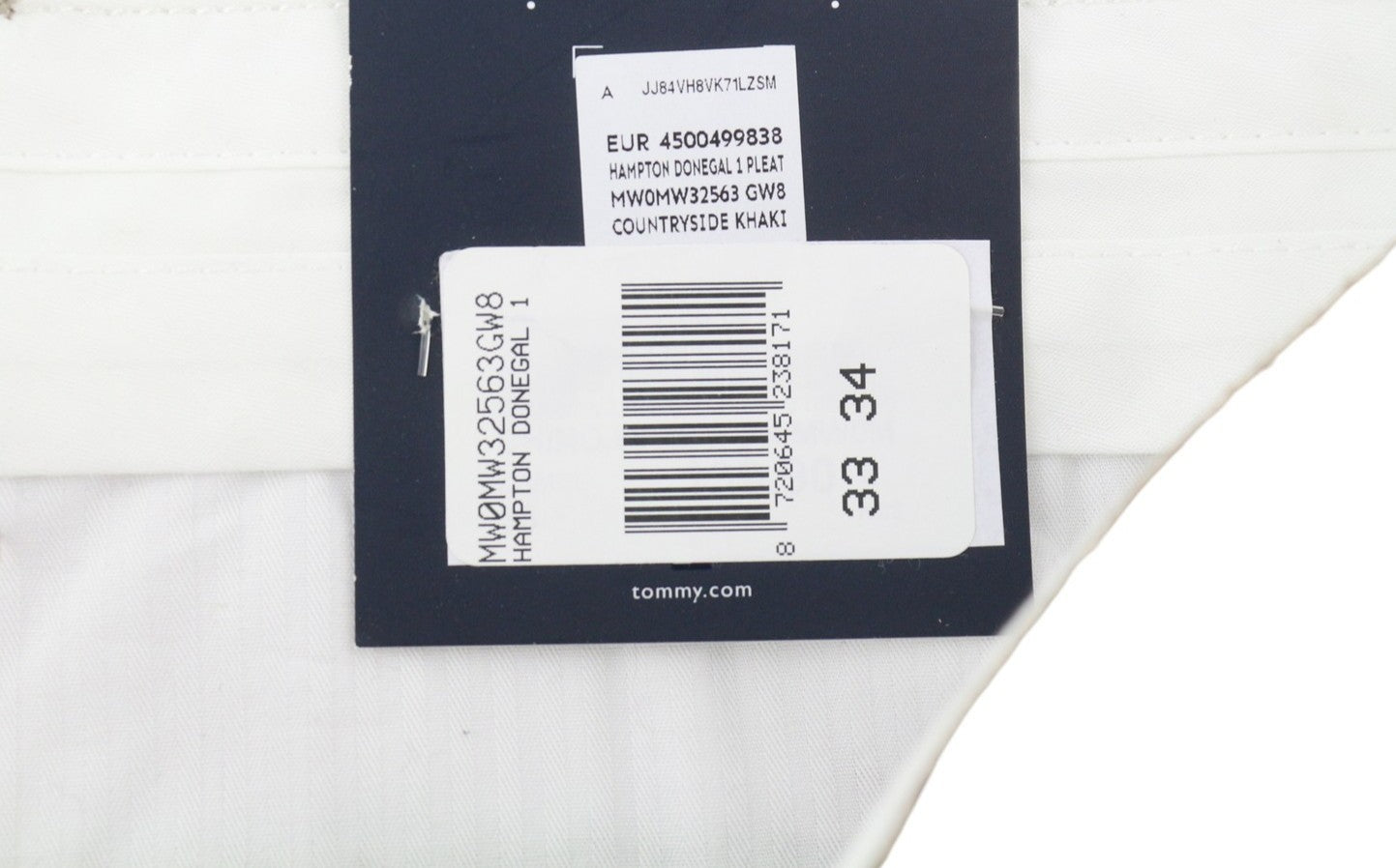 TOMMY HILFIGER Hampton Men Trousers W33/L34 Brown Wool Silk Blend Slim Tapered