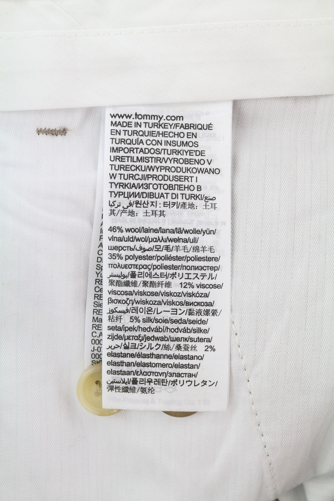 TOMMY HILFIGER Hampton Men Trousers W33/L34 Brown Wool Silk Blend Slim Tapered