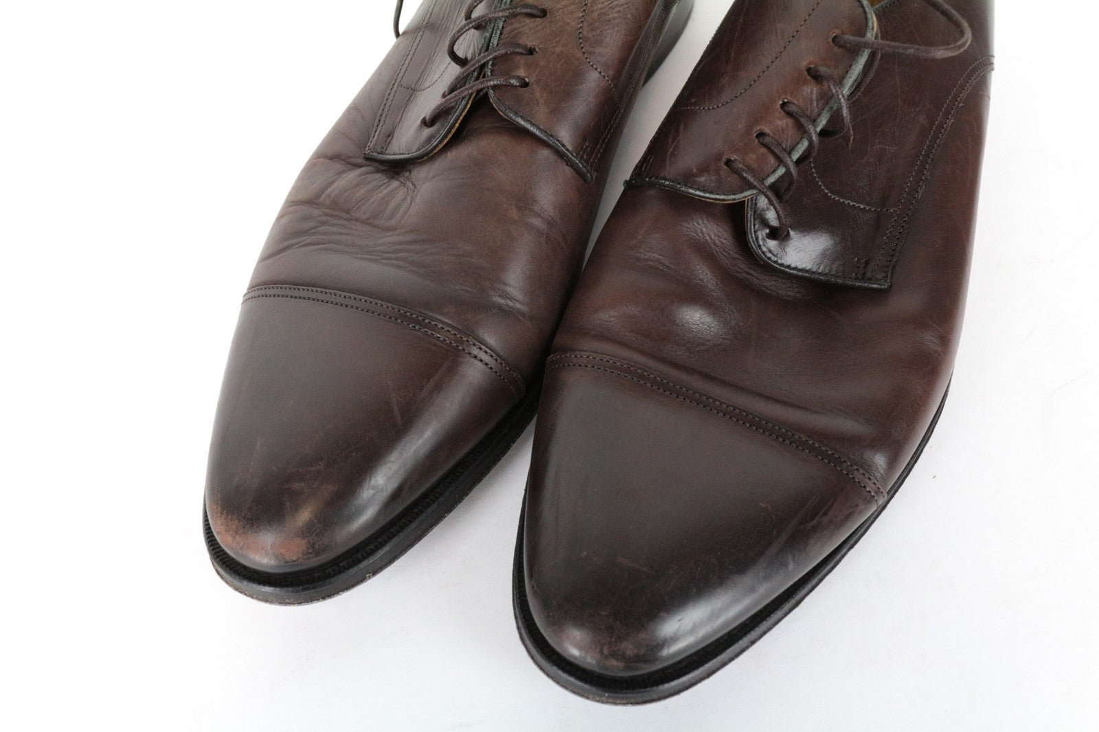 SUITSUPPLY Men's Shoes EU43/UK9 Brown Calf Leather Derby Lace-Up Dress Style