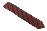 SUITSUPPLY Men's Tie ~150 x 8 cm Red Silk Wool Blend Pointed-End Striped Neck