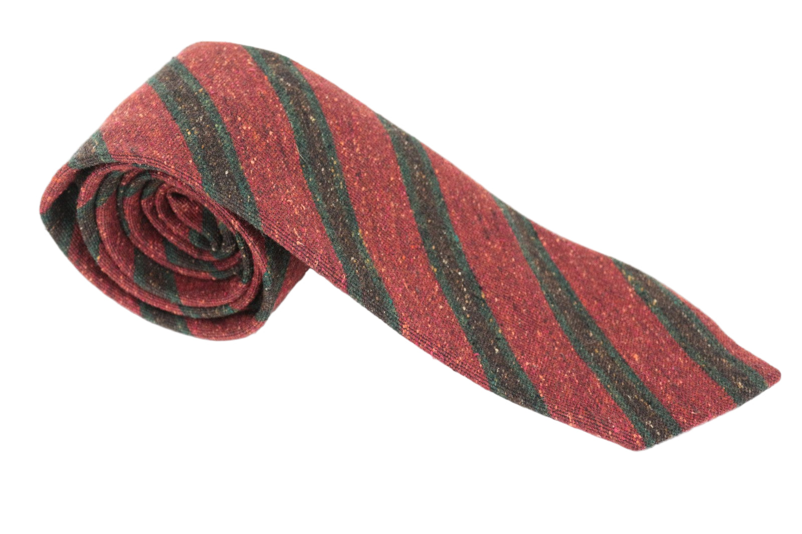SUITSUPPLY Men's Tie ~150 x 8 cm Red Silk Wool Blend Pointed-End Striped Neck