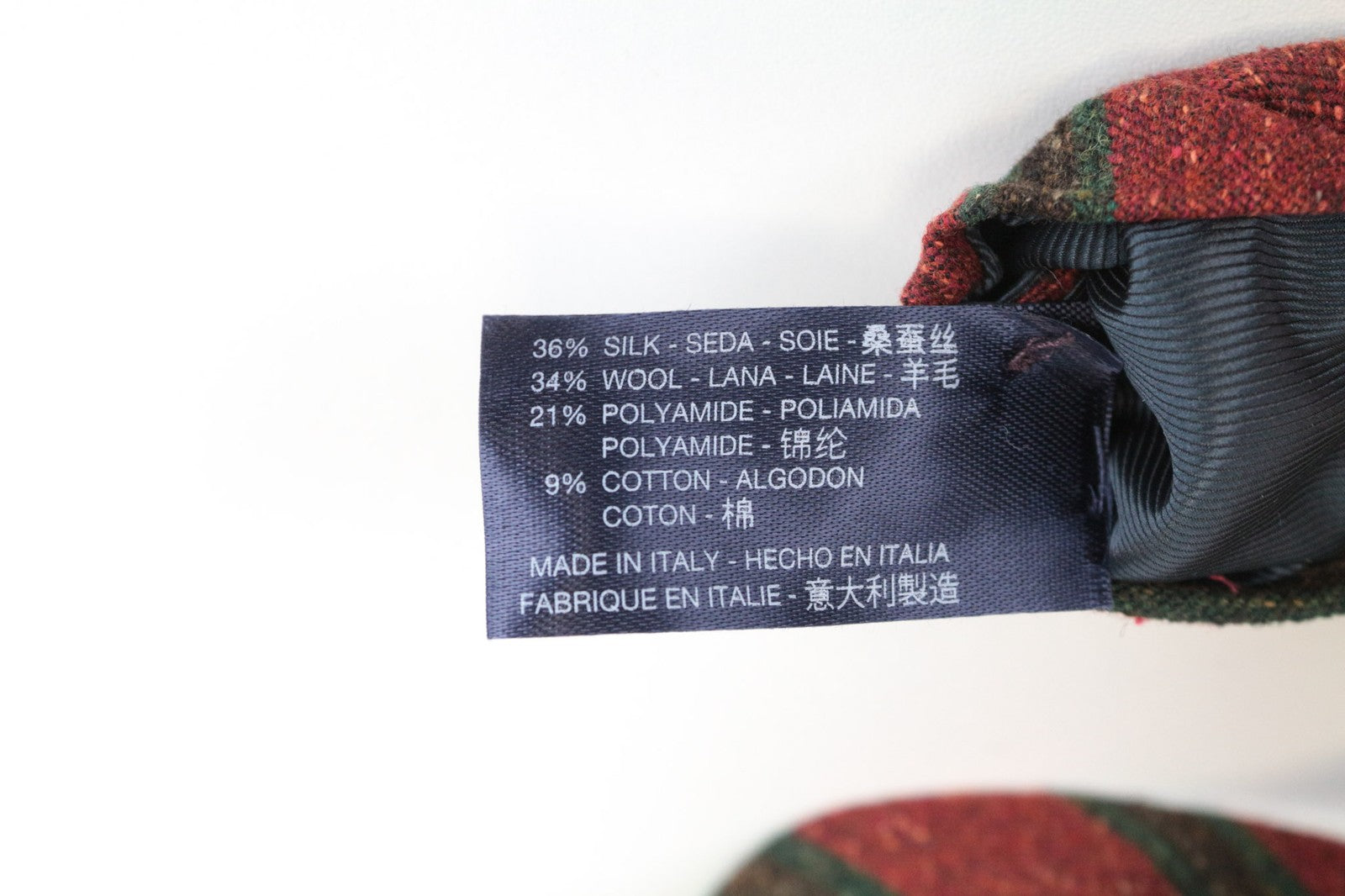 SUITSUPPLY Men's Tie ~150 x 8 cm Red Silk Wool Blend Pointed-End Striped Neck