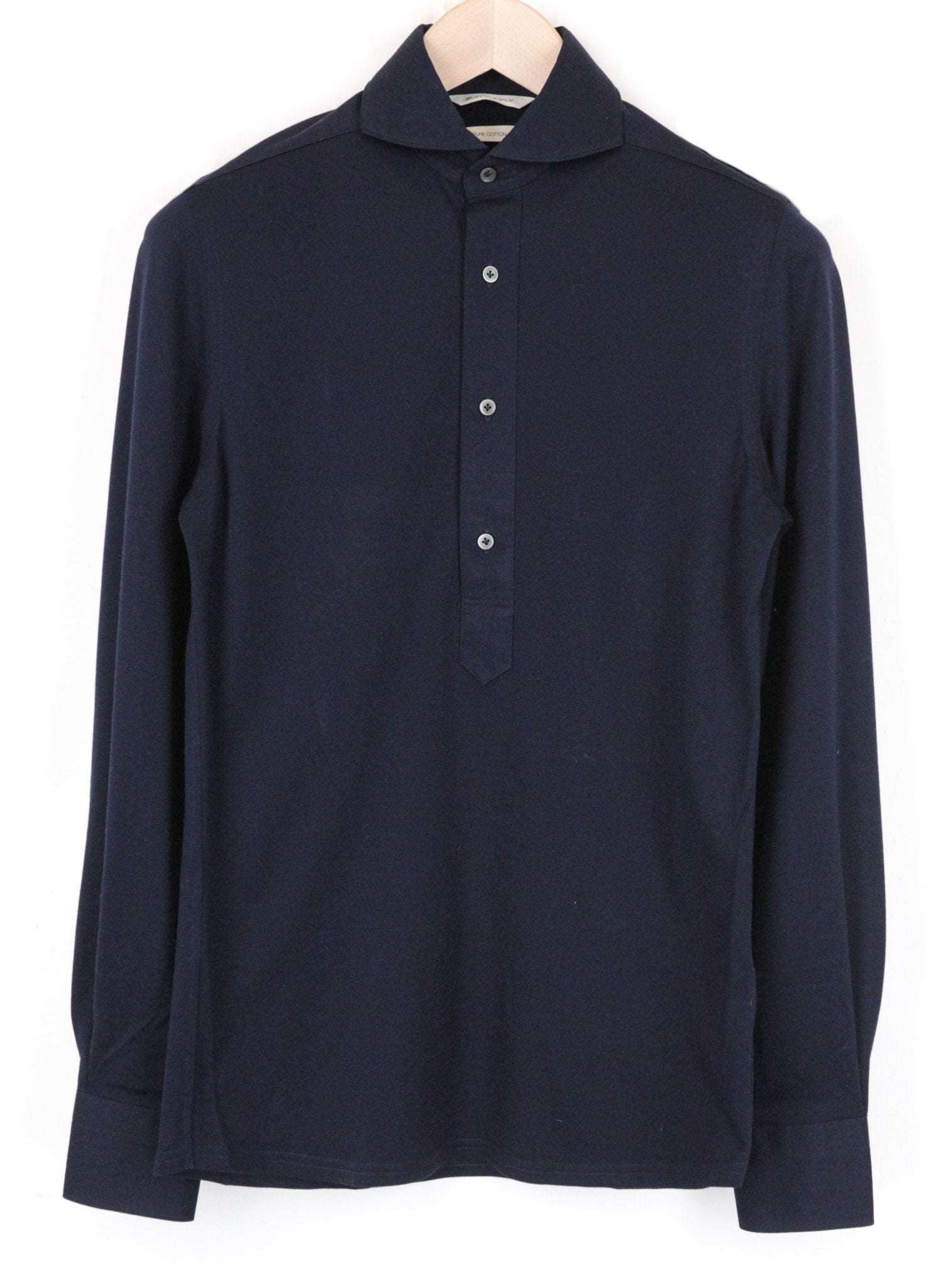 SUITSUPPLY Men's Formal Shirt 35/36/13.5/14 Navy Blue Extra Slim Cotton Polo
