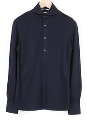 SUITSUPPLY Men's Formal Shirt 35/36/13.5/14 Navy Blue Extra Slim Cotton Polo