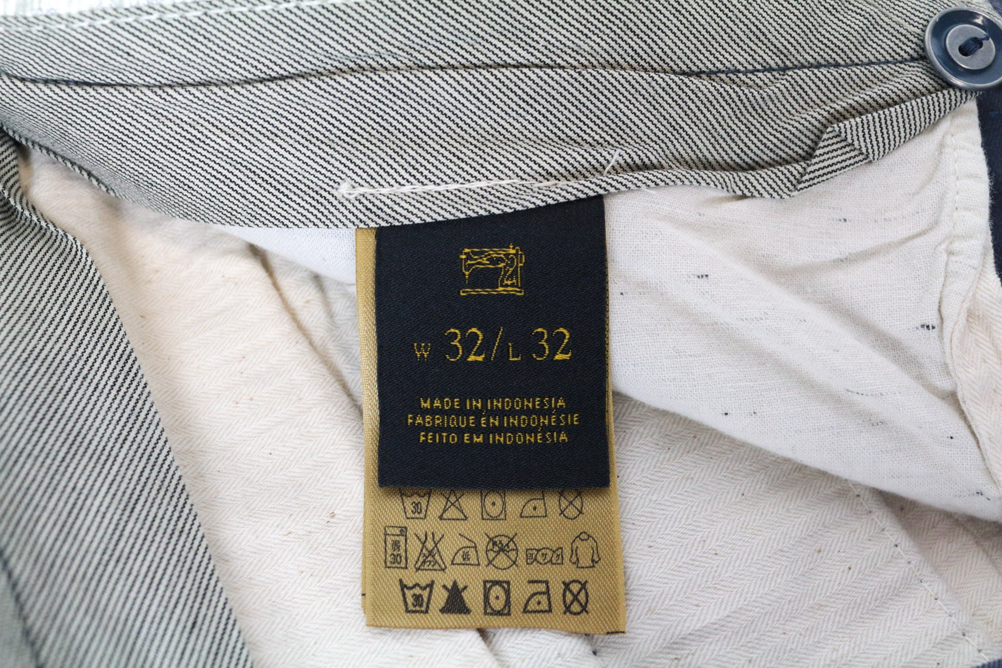 SCOTCH & SODA Warren Men's Trousers W32/L32 Slim Relaxed Belted Blue Cotton