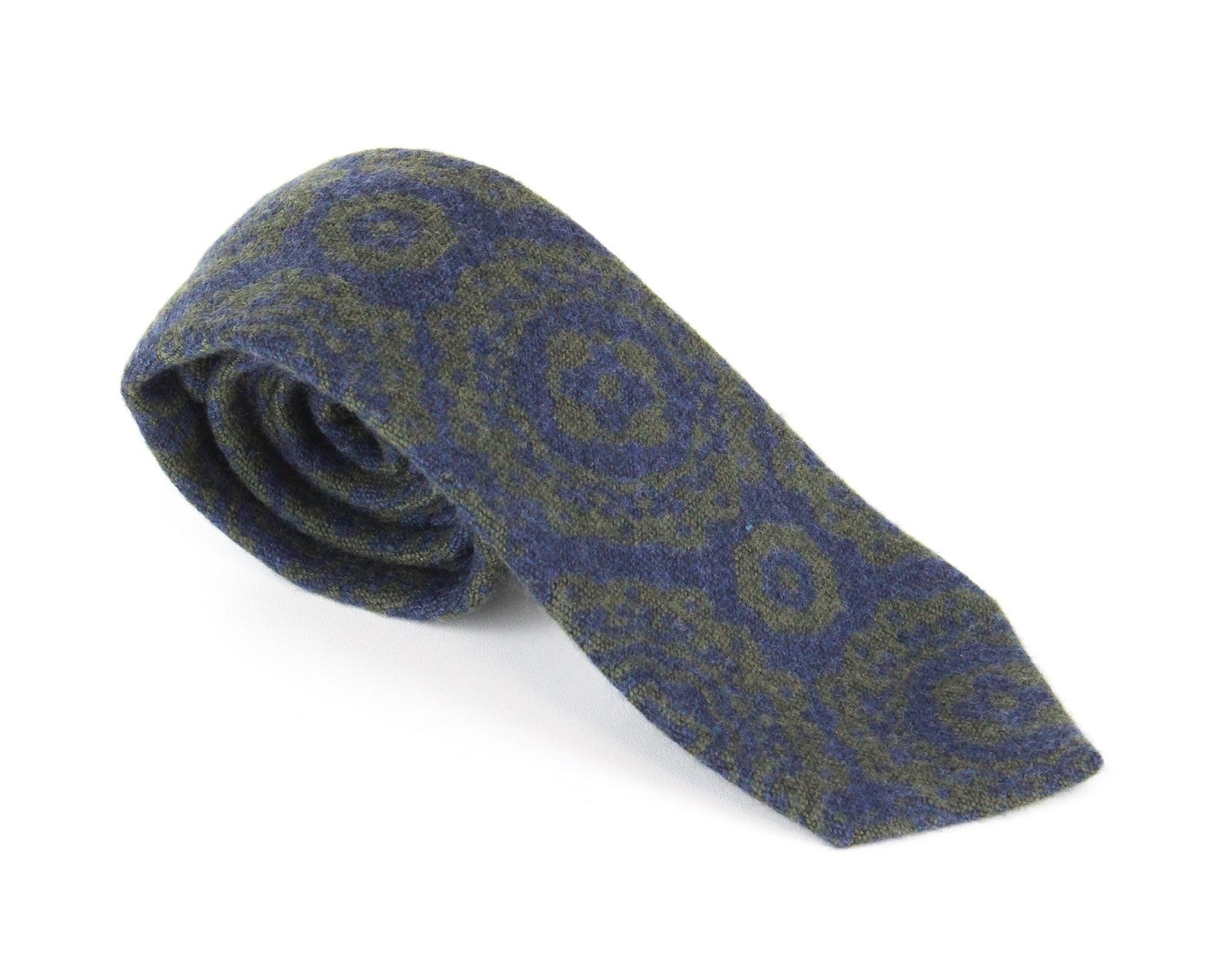 SUITSUPPLY Men's Tie ~150 x 8 cm Blue Graphic Print Wool Silk Blend Neckwear