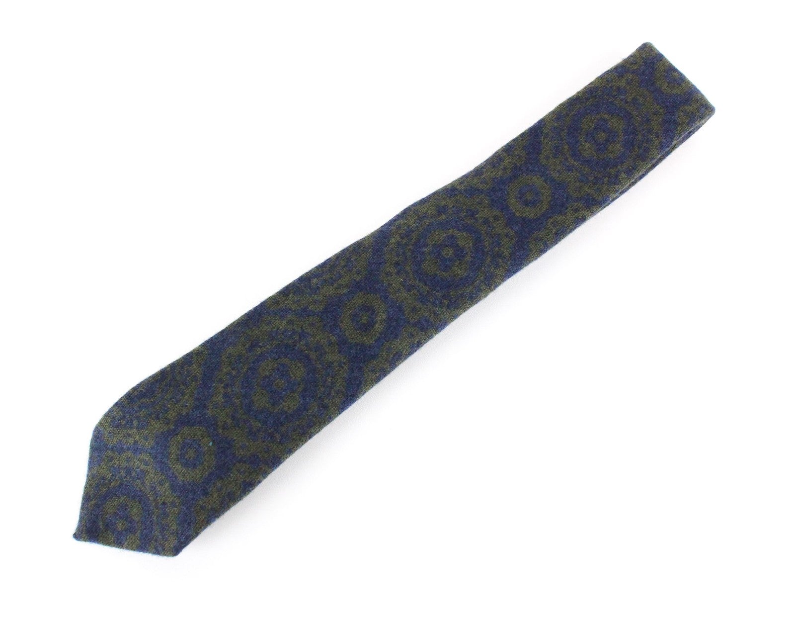 SUITSUPPLY Men's Tie ~150 x 8 cm Blue Graphic Print Wool Silk Blend Neckwear