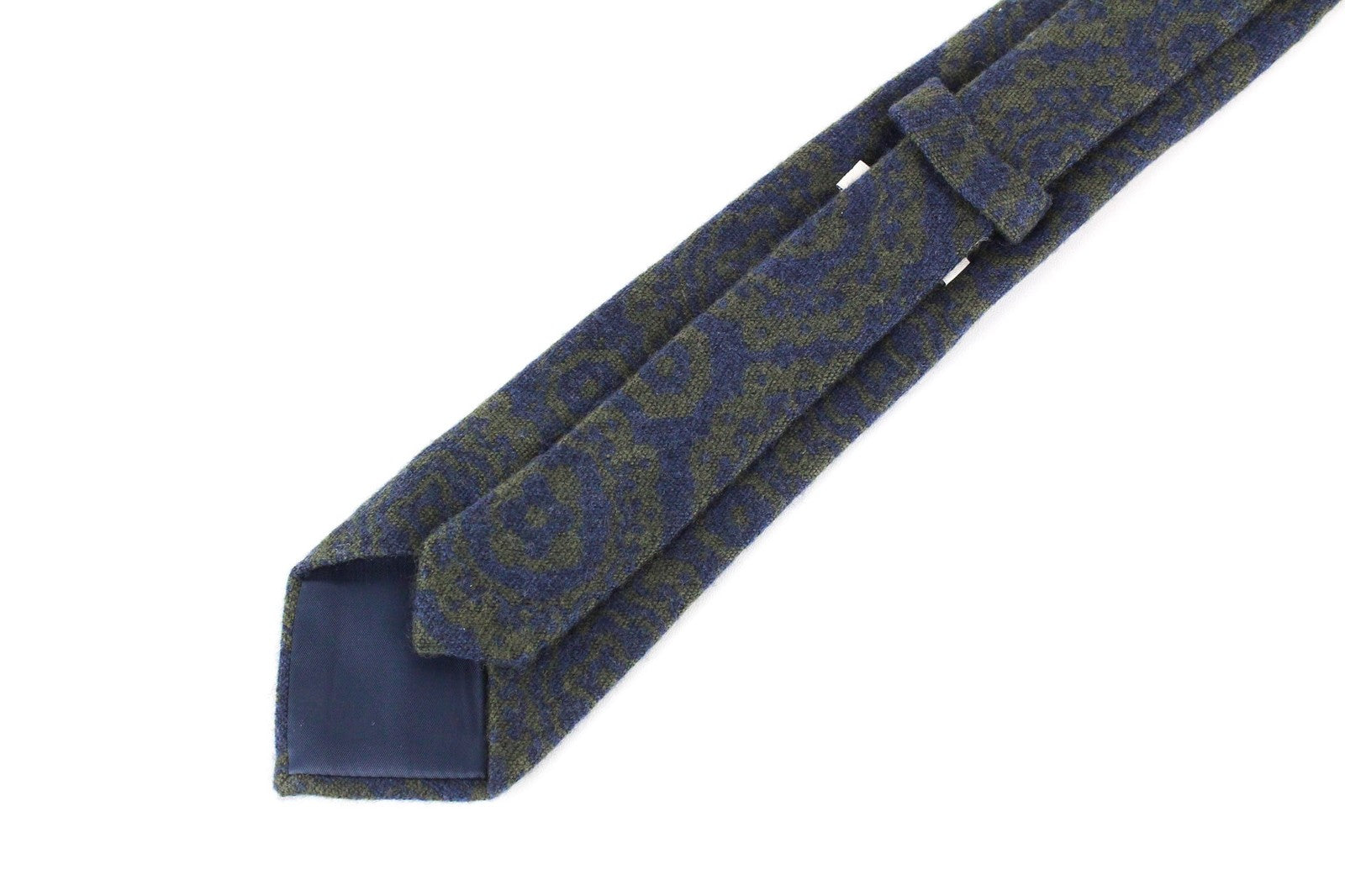 SUITSUPPLY Men's Tie ~150 x 8 cm Blue Graphic Print Wool Silk Blend Neckwear