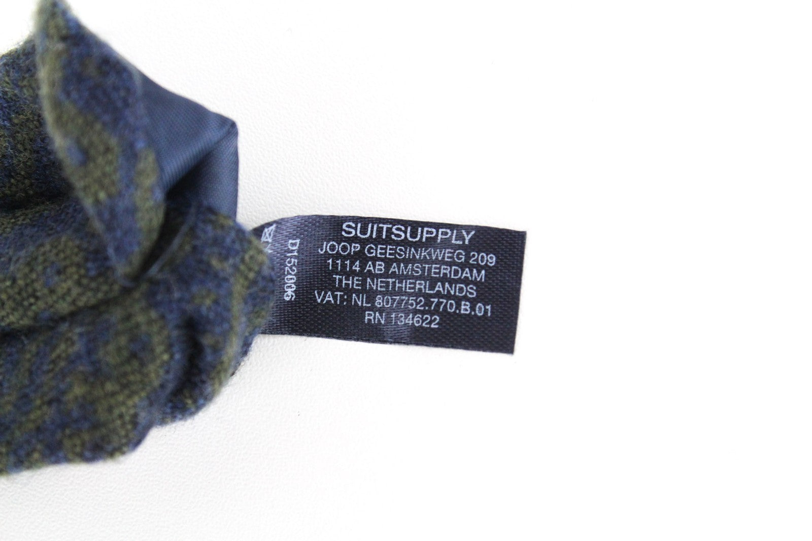 SUITSUPPLY Men's Tie ~150 x 8 cm Blue Graphic Print Wool Silk Blend Neckwear