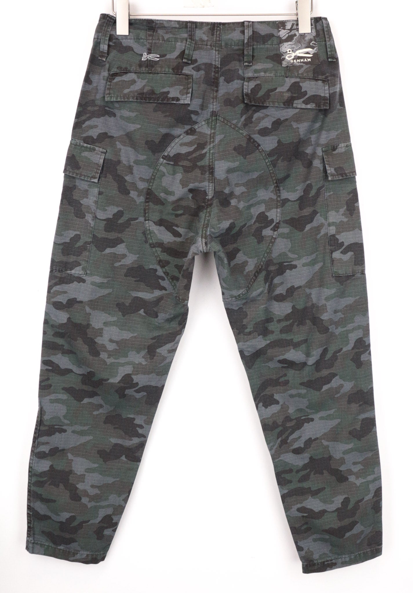 DENHAM Nato Men's Cargo Trousers W30/L32 Grey Cotton Military Pattern Pants