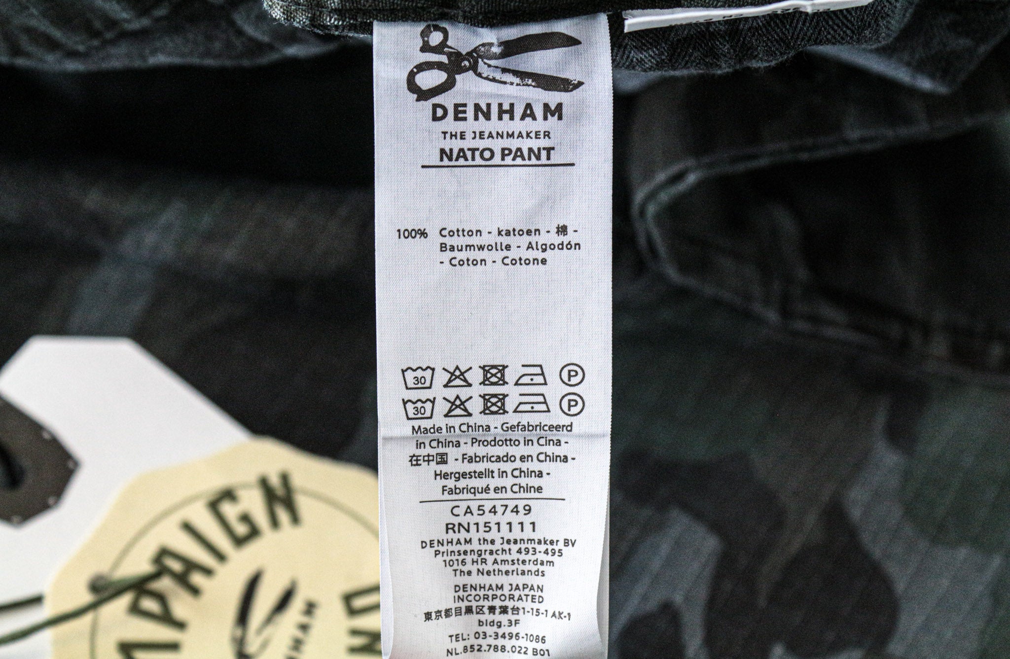 DENHAM Nato Men's Cargo Trousers W30/L32 Grey Cotton Military Pattern Pants