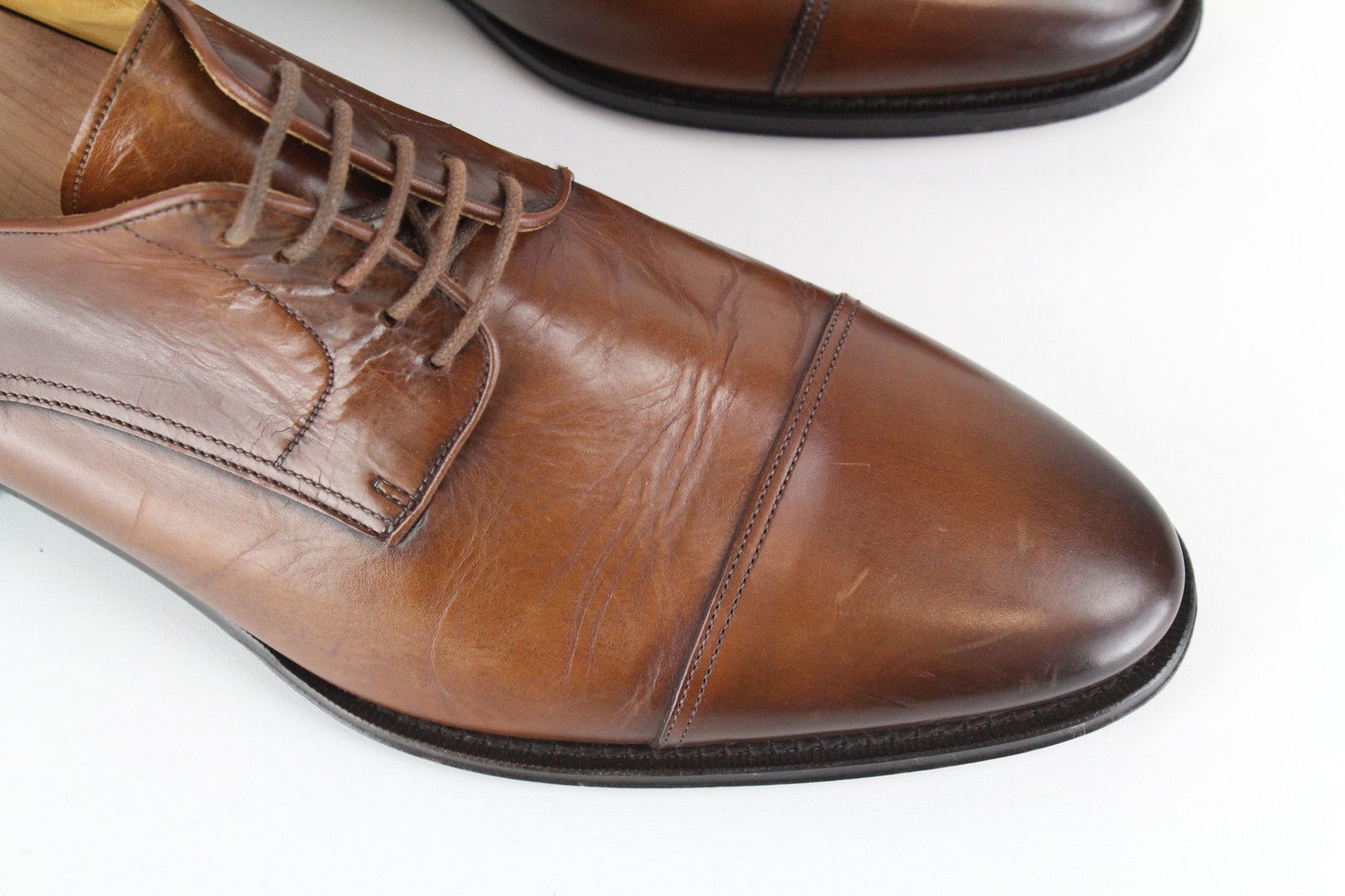 SUITSUPPLY Men's Formal Shoes EU42/UK8 Brown Lace-Up Premium Calf Leather