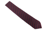 SUITSUPPLY Men's Tie ~150 x 8 cm Red Pure Silk Pointed-End Checked Formal