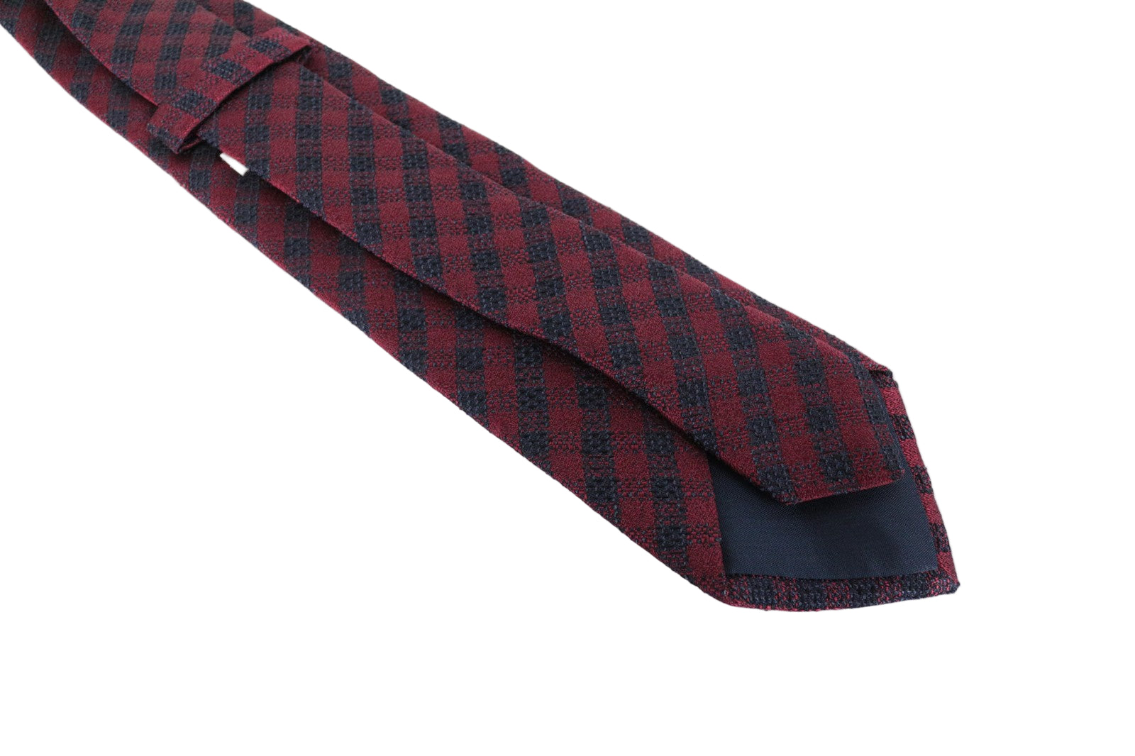 SUITSUPPLY Men's Tie ~150 x 8 cm Red Pure Silk Pointed-End Checked Formal