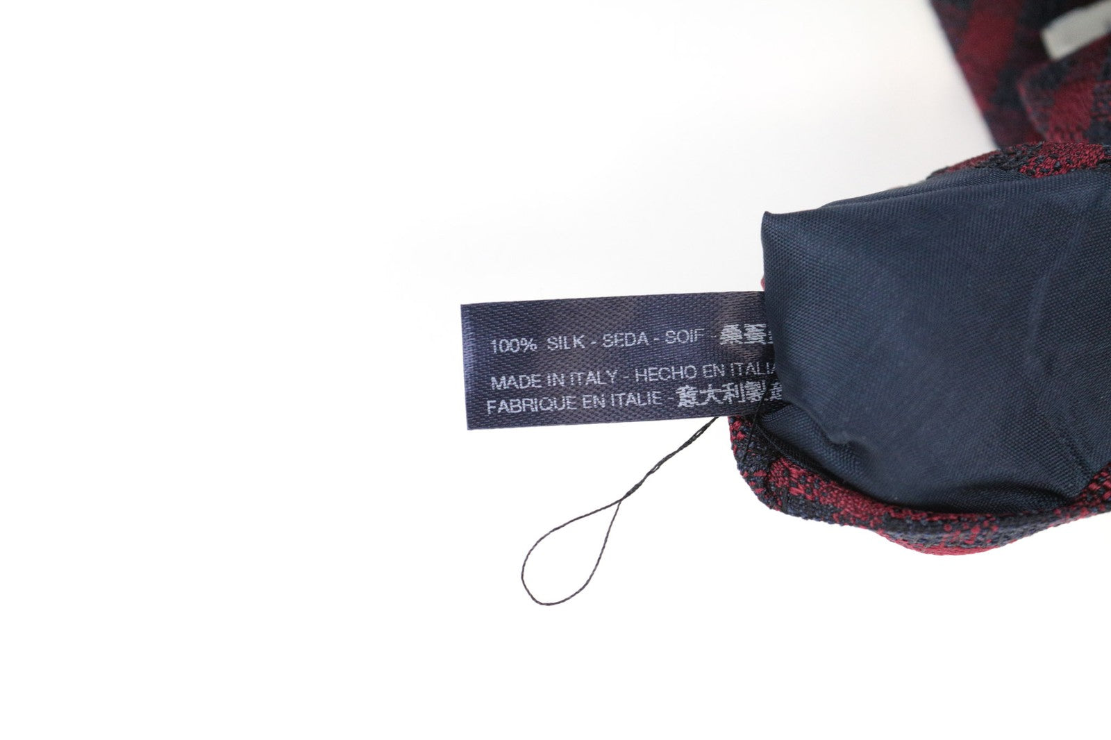 SUITSUPPLY Men's Tie ~150 x 8 cm Red Pure Silk Pointed-End Checked Formal