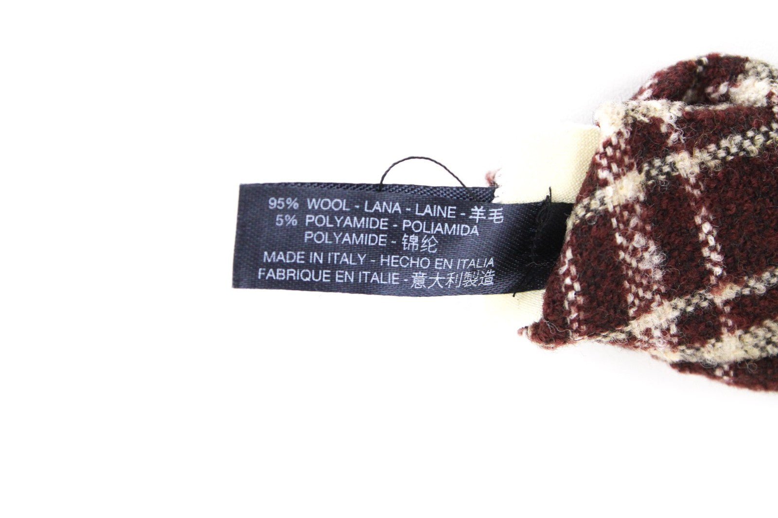 SUITSUPPLY Men's Tie ~150 x 8 cm Wine Red Plaid Wool Mix Formal Pointed-End