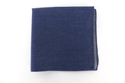 SUITSUPPLY Men's Pocket Square ~33 x 32 cm Blue Pure Cotton Classic Hanky