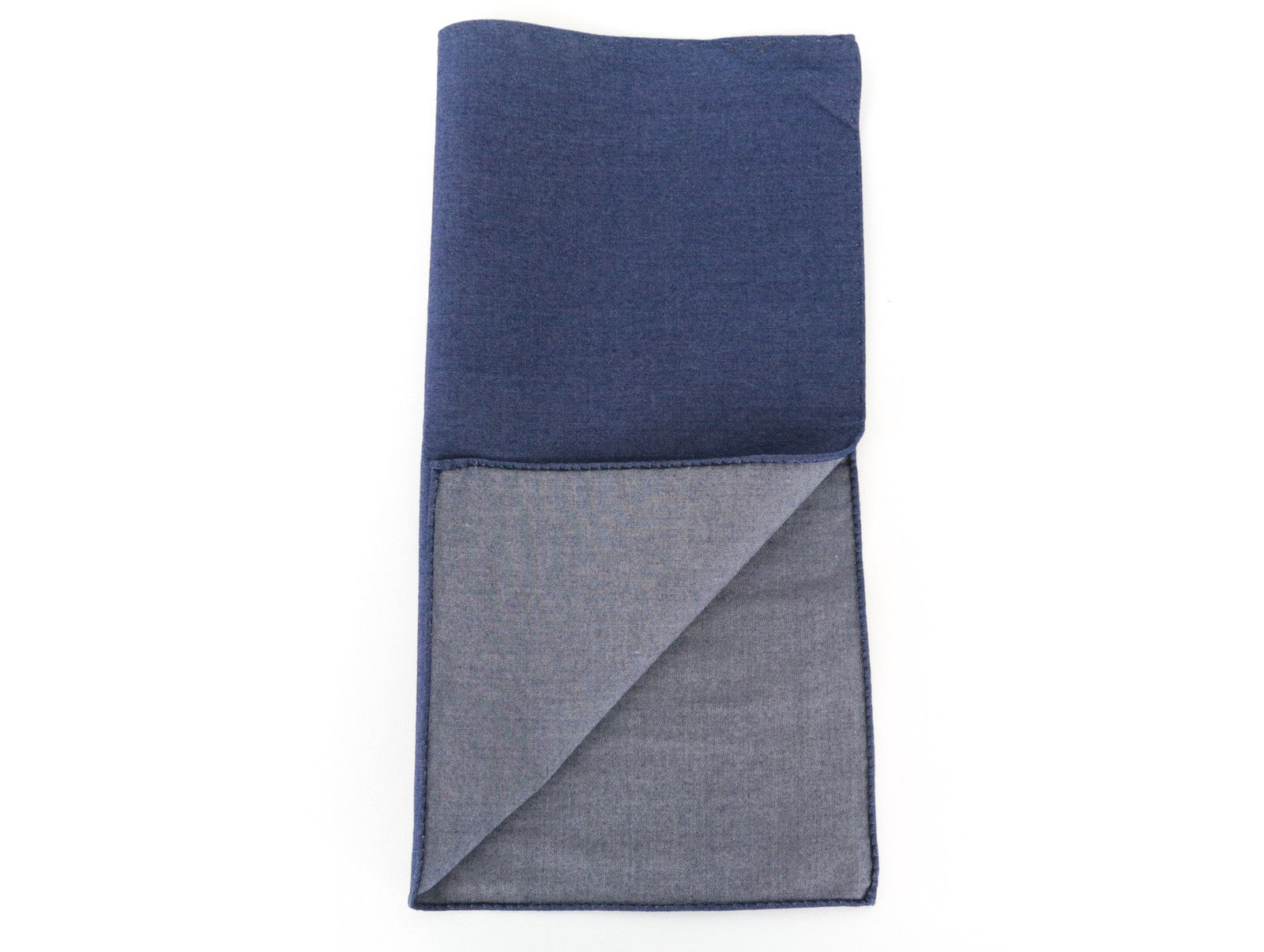 SUITSUPPLY Men's Pocket Square ~33 x 32 cm Blue Pure Cotton Classic Hanky