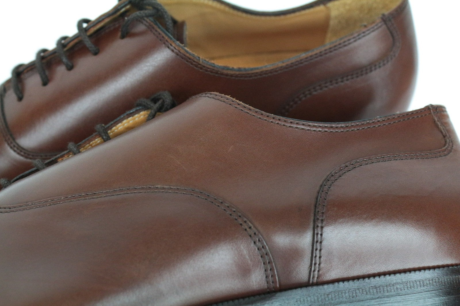 SUITSUPPLY Men's Oxford Shoes EU44.5/UK10.5 Lace-Up Brown Leather Dresswear