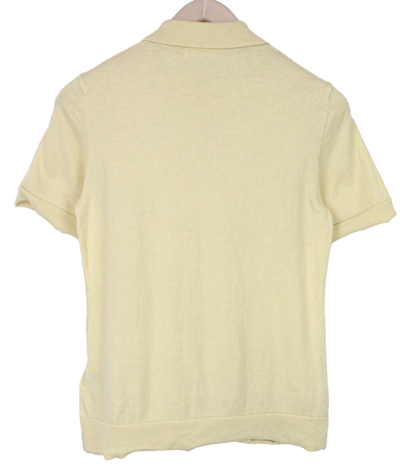 SUISTUDIO Dayton Women's T-Shirt L Yellow Merino Wool Short Sleeve Polo Style