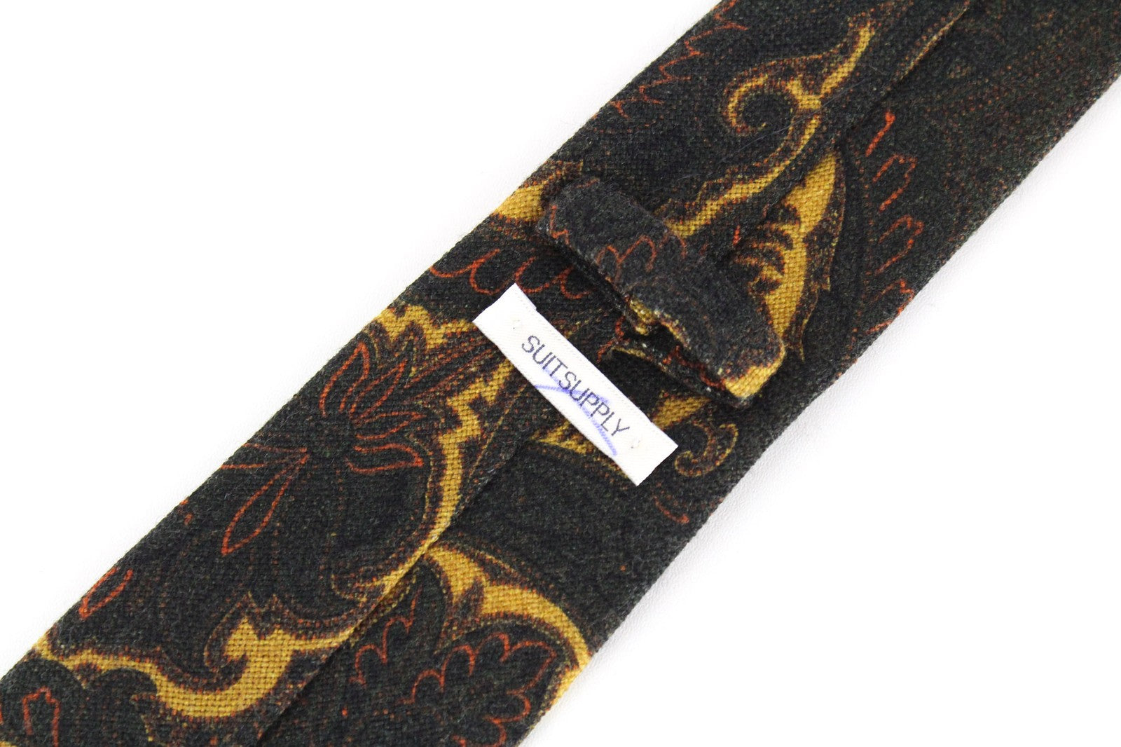 SUITSUPPLY Men's Tie ~150x8 Dark Green Wool Patterned Classic Formal Necktie