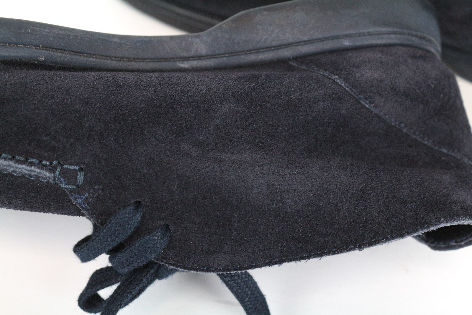 SUITSUPPLY Men's Shoes EU43 Navy Chukka High Top Lace-Up Suede Casual Look