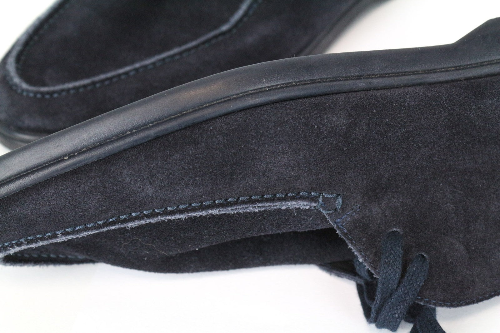 SUITSUPPLY Men's Shoes EU43 Navy Chukka High Top Lace-Up Suede Casual Look