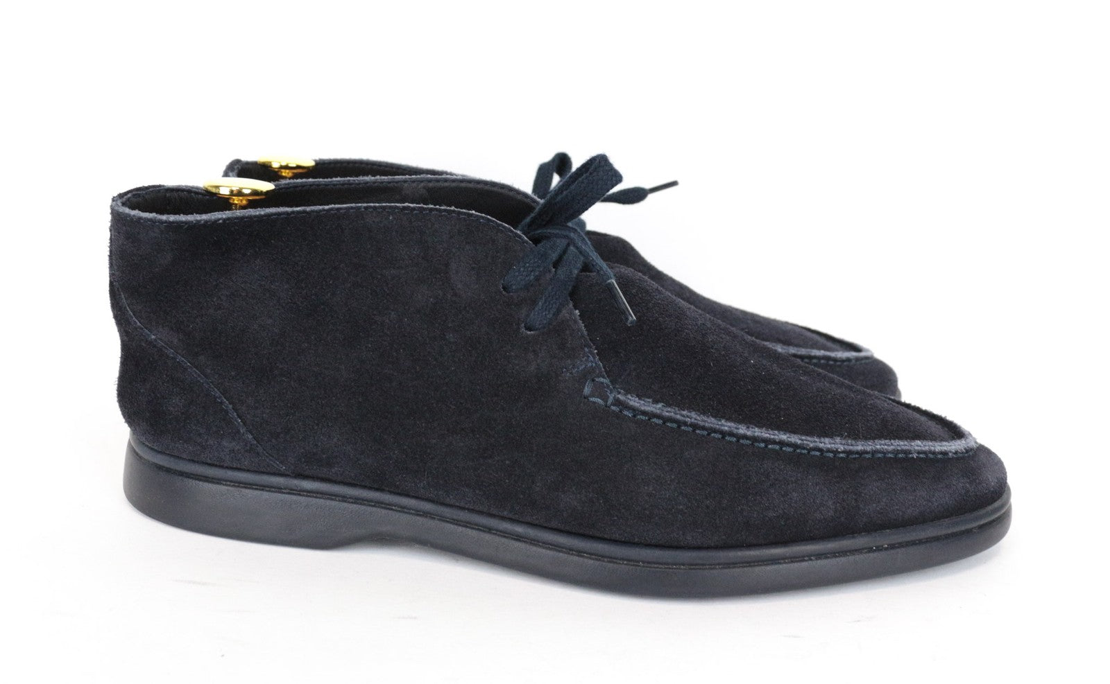 SUITSUPPLY Men's Shoes EU43 Navy Chukka High Top Lace-Up Suede Casual Look
