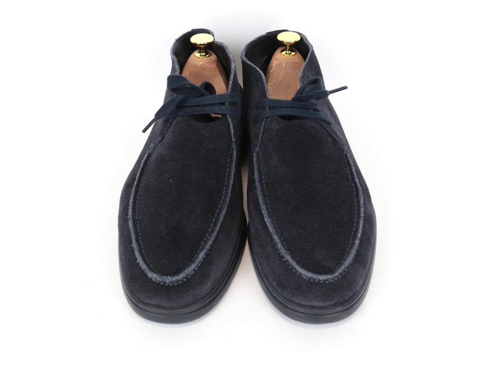 SUITSUPPLY Men's Shoes EU43 Navy Chukka High Top Lace-Up Suede Casual Look