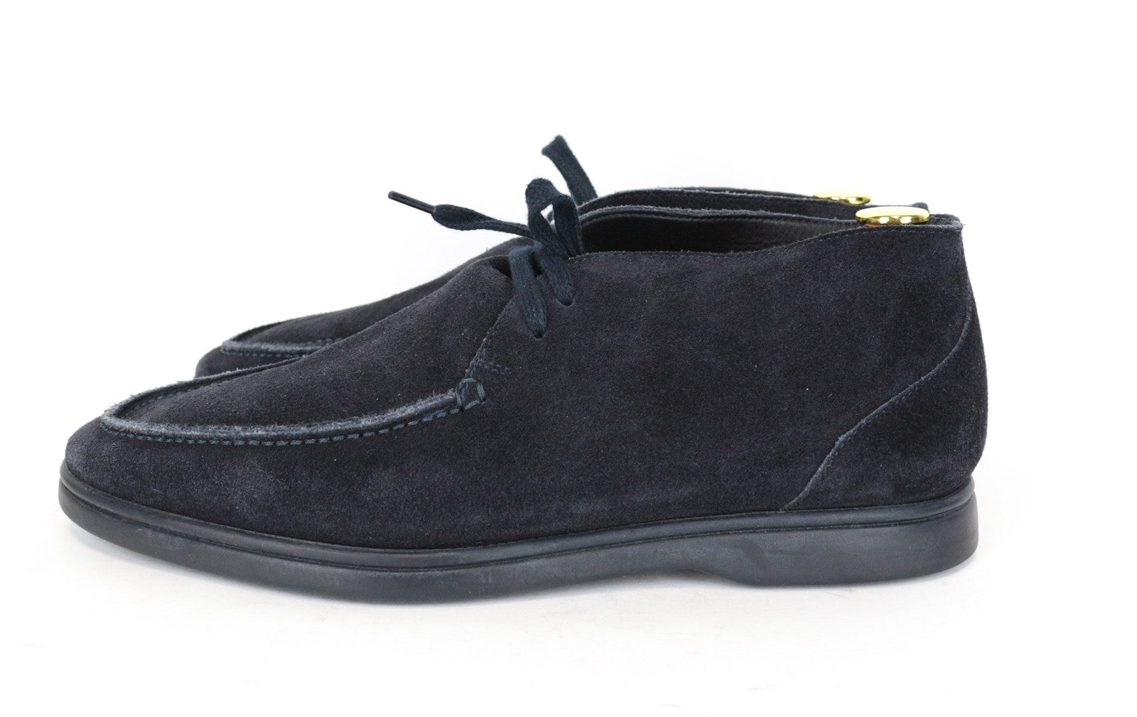 SUITSUPPLY Men's Shoes EU43 Navy Chukka High Top Lace-Up Suede Casual Look