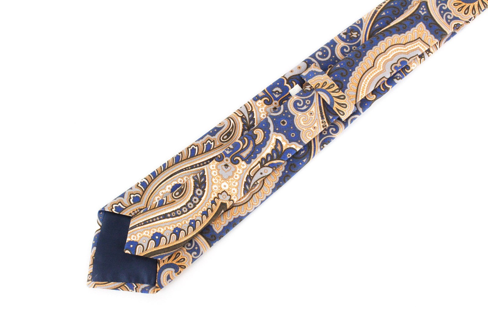 SUITSUPPLY Men's Tie ~150x8 Blue Beige Cotton Silk Oriental Print Smart Look
