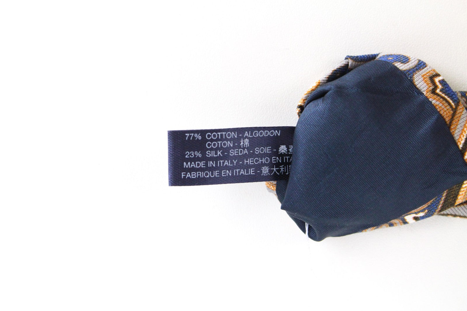 SUITSUPPLY Men's Tie ~150x8 Blue Beige Cotton Silk Oriental Print Smart Look