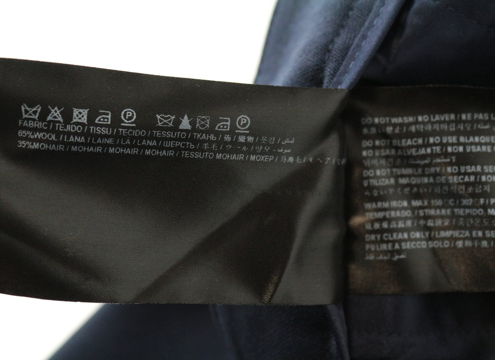 SUISTUDIO Robin Women's Trousers UK12R Navy Slim Mohair Flare Flat Front