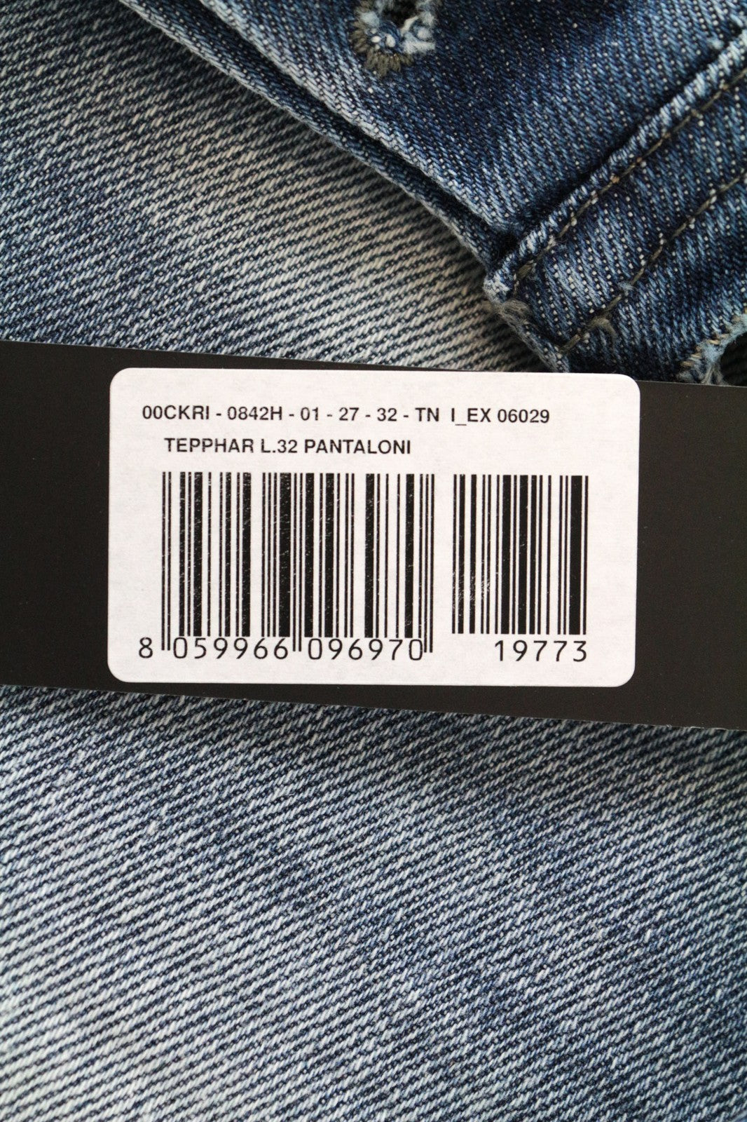 DIESEL Tepphar 0842H Men's Jeans W27/L32 Slim Carrot Blue Stretch Cotton