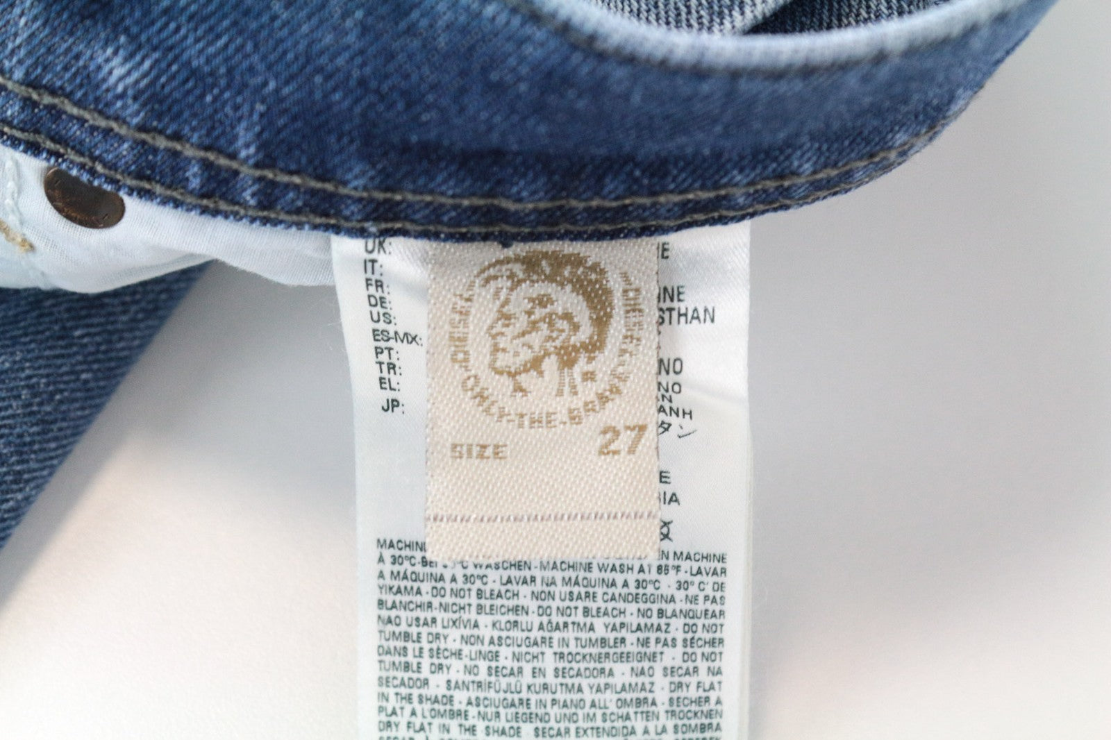 DIESEL Tepphar 0842H Men's Jeans W27/L32 Slim Carrot Blue Stretch Cotton