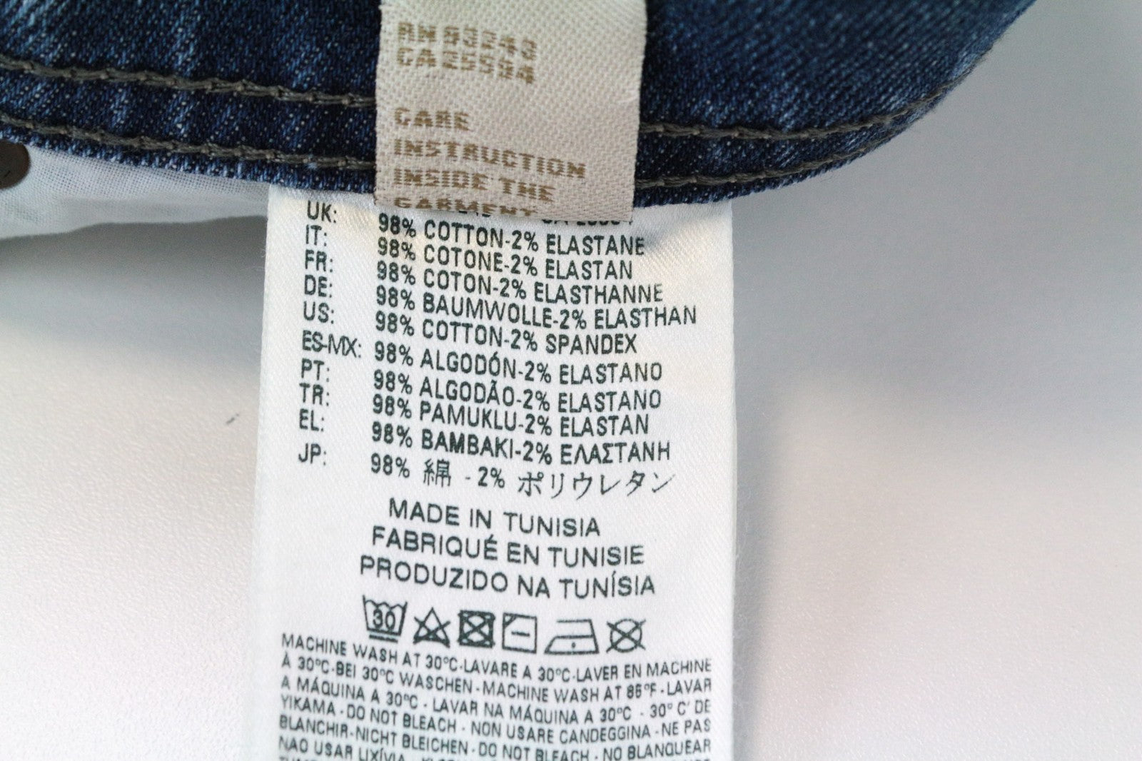 DIESEL Tepphar 0842H Men's Jeans W27/L32 Slim Carrot Blue Stretch Cotton