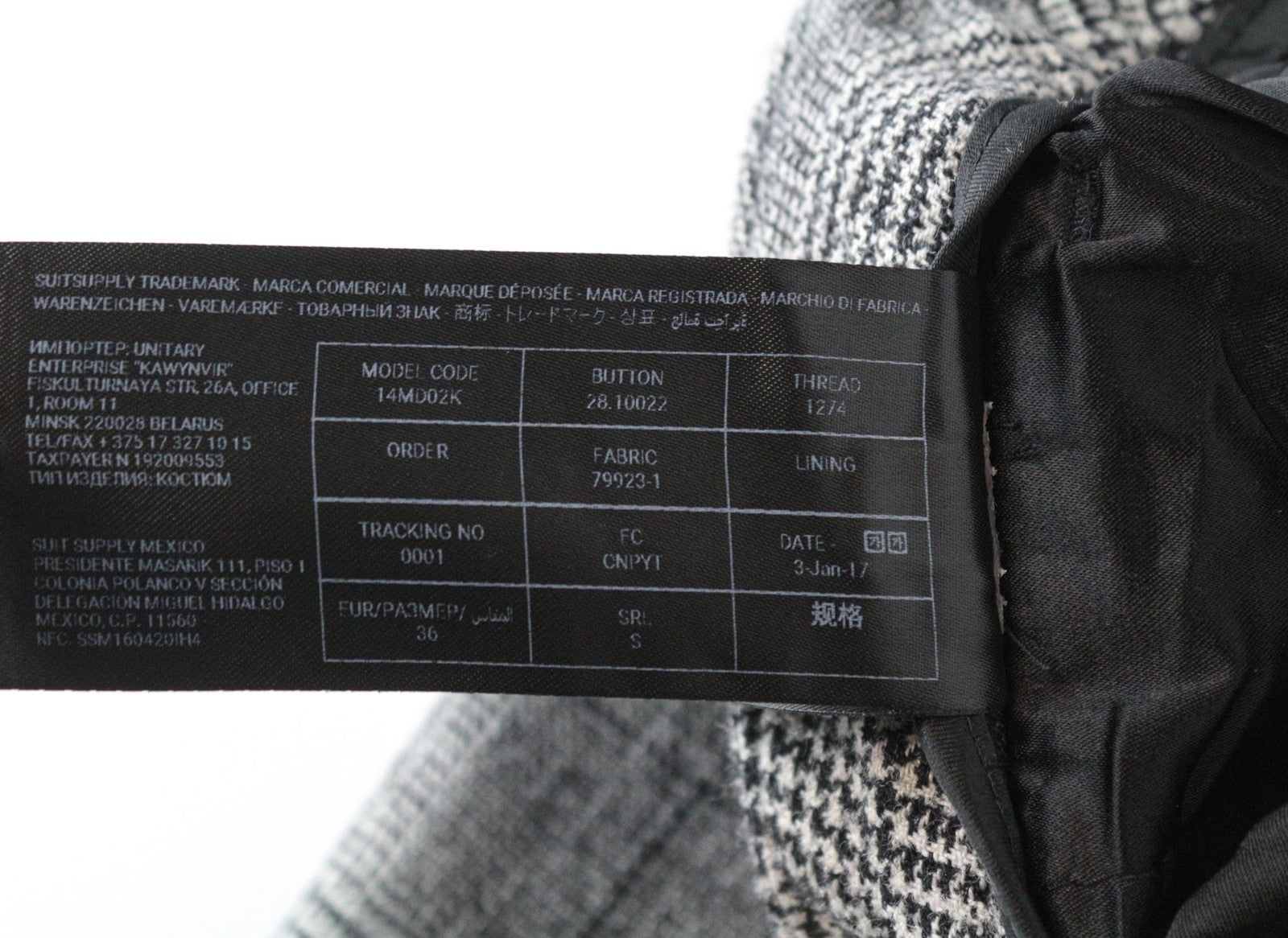 SUISTUDIO Women's Trousers UK10S Grey Glen Check Slim Wool Silk Linen Blend