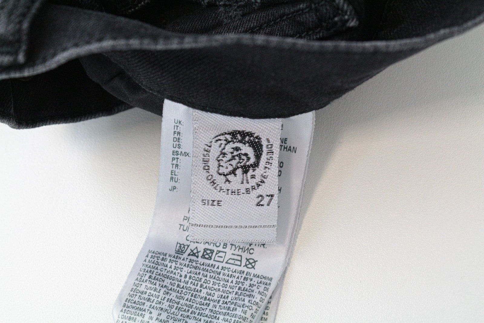 DIESEL D-Eetar 069DV Men's Jeans W27/L32 Black Ripped Taper Fit Stretch Cotton