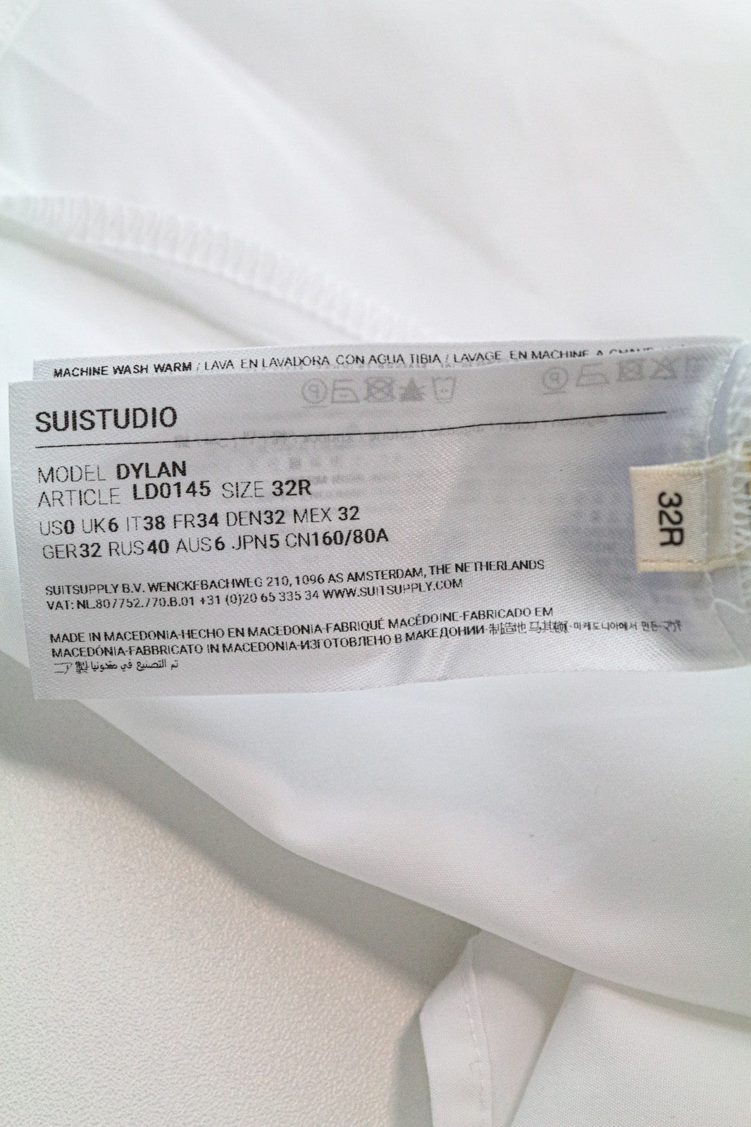 SUISTUDIO Dylan Women's Dress UK6R White Shirt Dress Cotton Tunic Long Sleeve