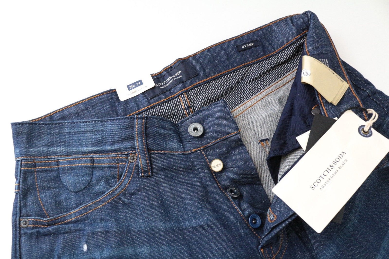 SCOTCH & SODA Stump Men's Jeans W30/L34 Cropped Loose Tapered Blue Washed