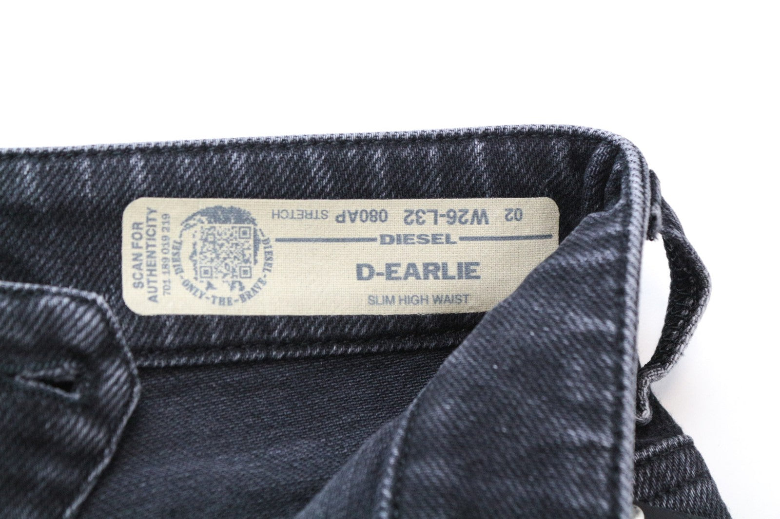 DIESEL D-Earlie 080AP Women's Jeans W26/L32 Slim Grey High Waist Stretch Fit