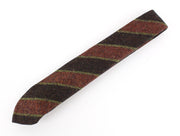 SUITSUPPLY Men's Tie ~150x8 Brown Wool Striped Pointed-End Formal Neckwear