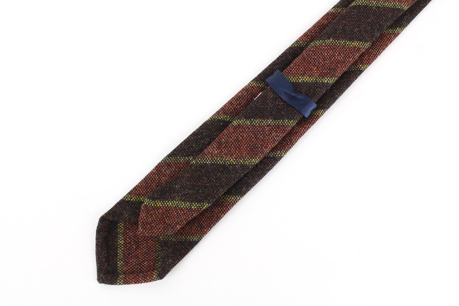 SUITSUPPLY Men's Tie ~150x8 Brown Wool Striped Pointed-End Formal Neckwear