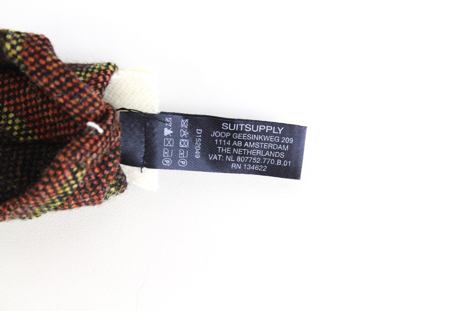 SUITSUPPLY Men's Tie ~150x8 Brown Wool Striped Pointed-End Formal Neckwear