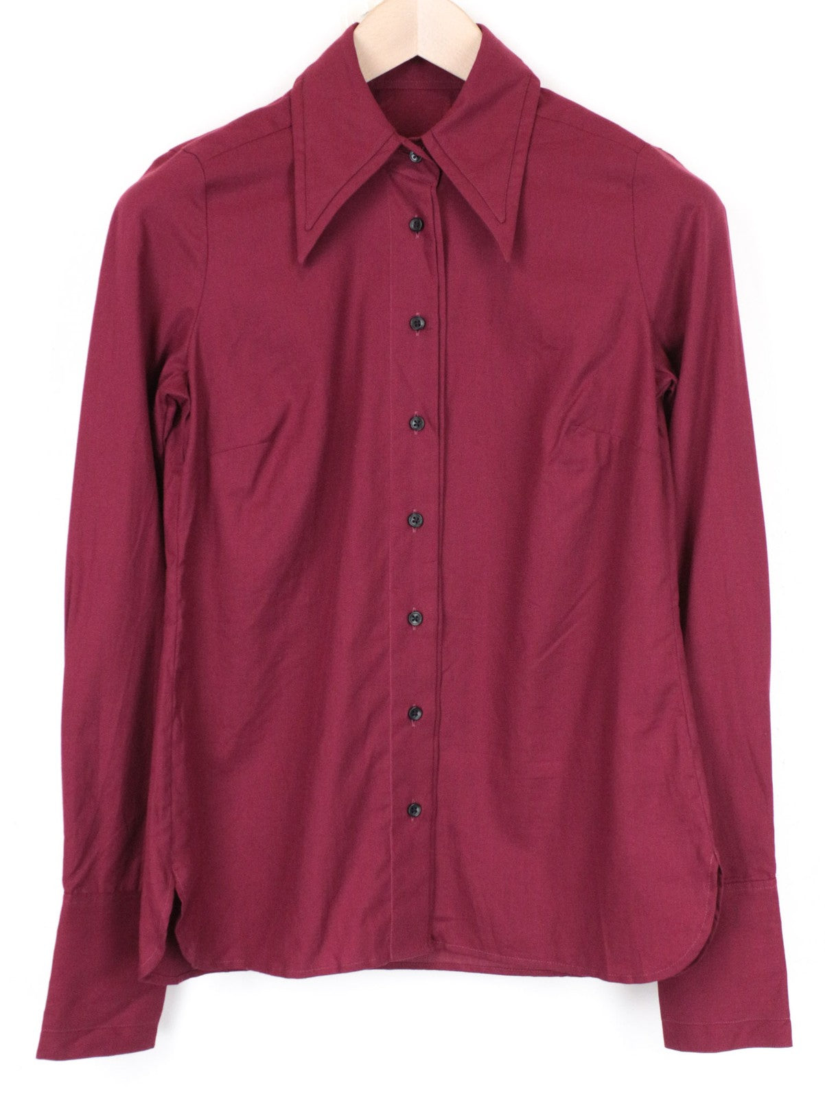 SUITSUPPLY Elton Women's Shirt 34R Long Sleeve Red Purple Cotton Button-Up
