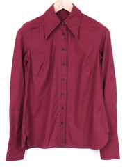 SUITSUPPLY Elton Women's Shirt 34R Long Sleeve Red Purple Cotton Button-Up